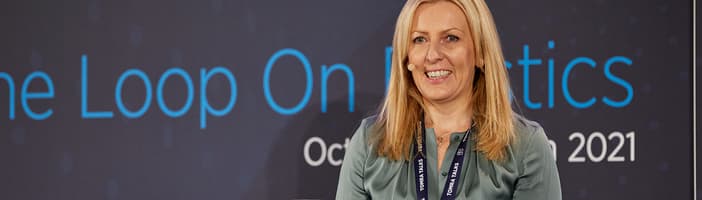 Tove Andersen speaking at a TOMRA Talks event