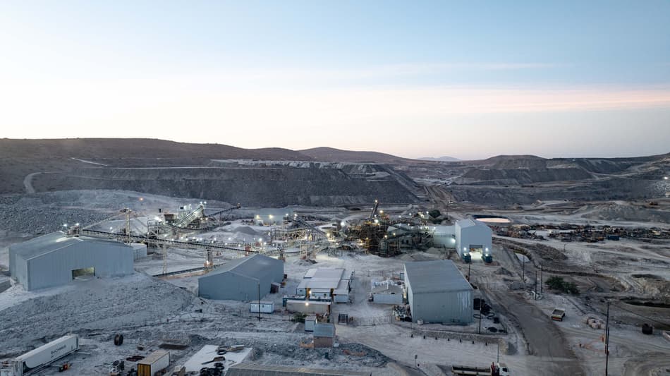 Aerial view of the Uis mine  processing plant and tantalum circuit