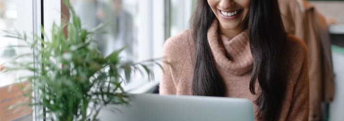 Woman looking at computer