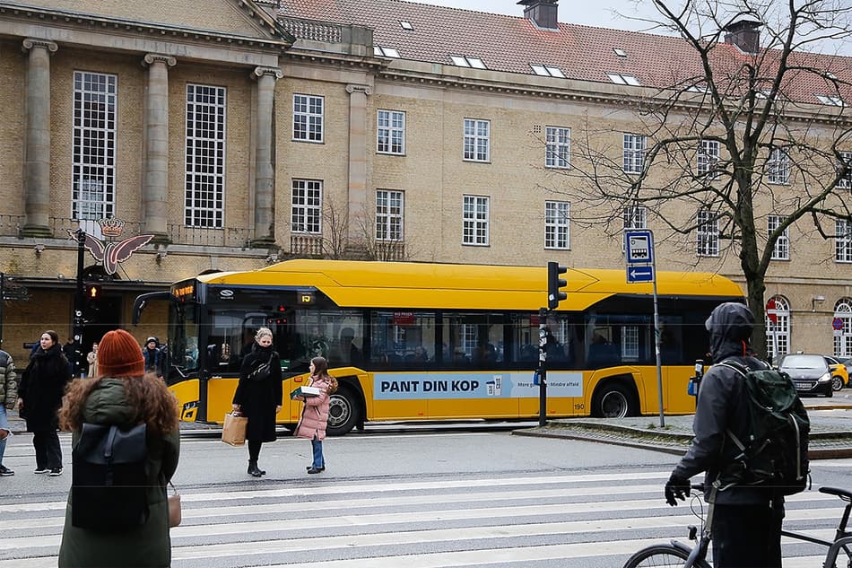 REUSEABLE advertising banner on the side of bus in Aarhus