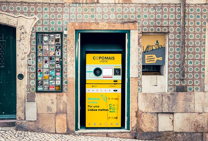 CopoMais reusable cup return location in Lisbon 