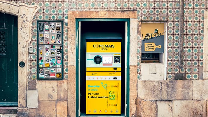 CopoMais reusable cup return location in Lisbon 