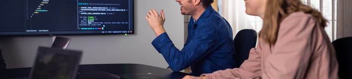 Employee in meeting room
