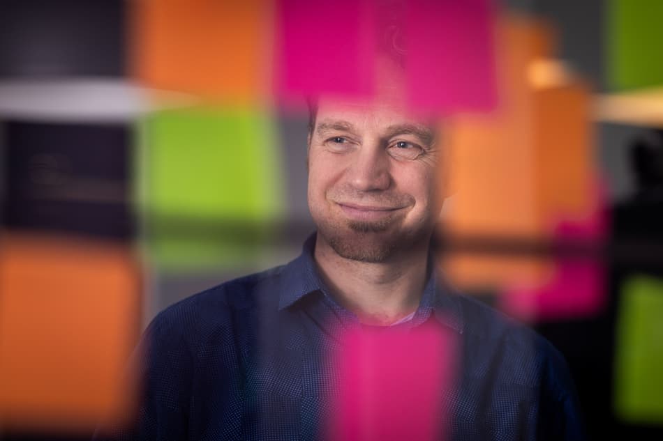 Employee photo with colors