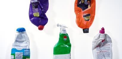 colorful material plastic waste