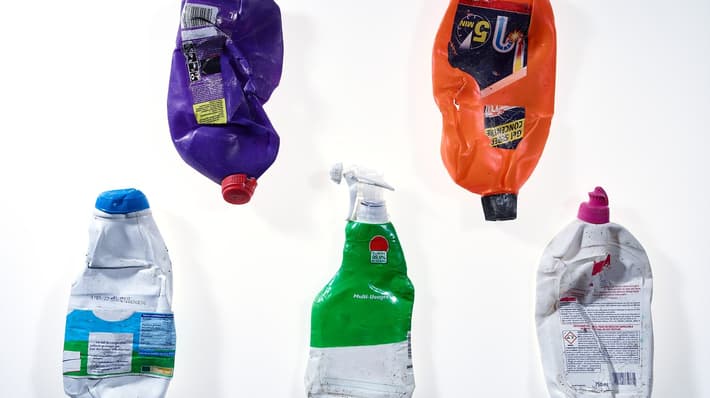 colorful material plastic waste