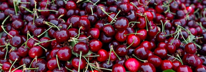 Cherries with stems