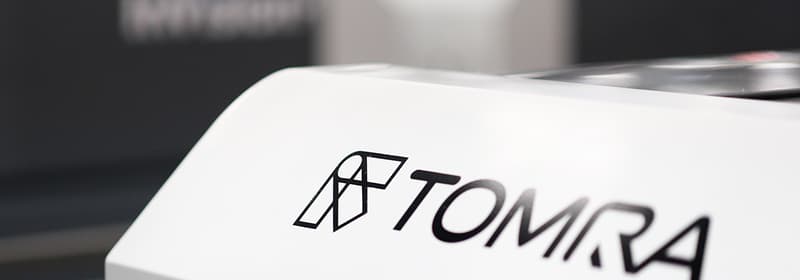 Portion of InVision2 food sorting machine showing TOMRA logo
