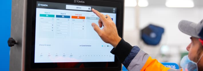 Person operating LUCAi interface