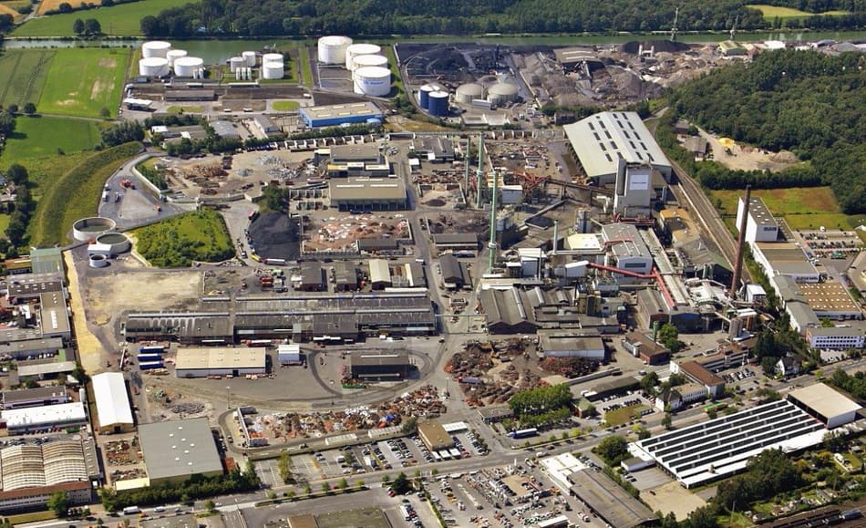Aerial photo Aurubis Lünen, Germany 