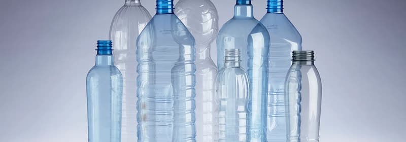 Diverse sizes of PET bottles