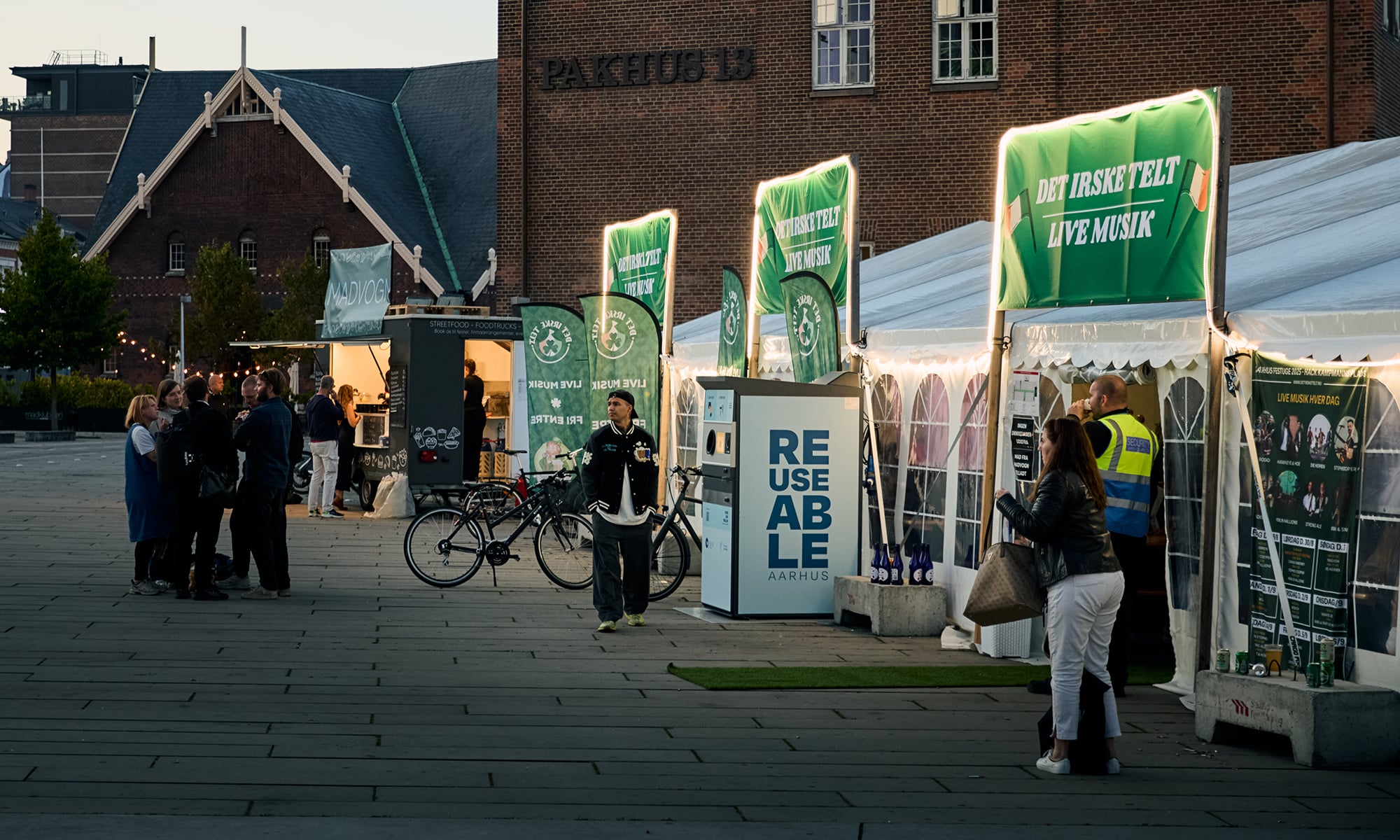 REUSEABLE return machine placed outside of music venue in Aarhus, Denmark