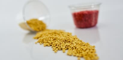 yellow plastic pellets