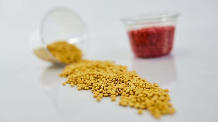 yellow plastic pellets