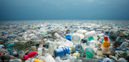 Plastic waste covering ocean floor