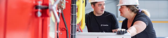 Service being done on TOMRA Mining sorting machine