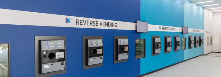 Reverse vending machines in a row