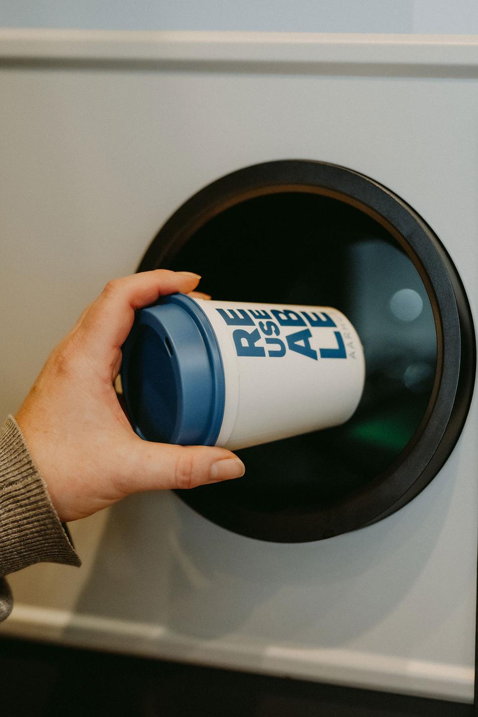Returning reusable cups reduces packaging waste