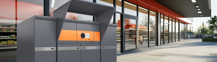 TOMRA S2 reverse vending machine outside of store