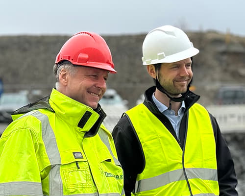 Saxe Frøshaug, Mayor of Indre Østfold, and Joachim Amland, SVP TOMRA Feedstock