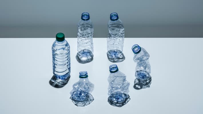 Empty bottles in circle