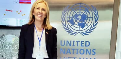 TOMRA President and CEO Tove Andersen at the UN office in Vietnam