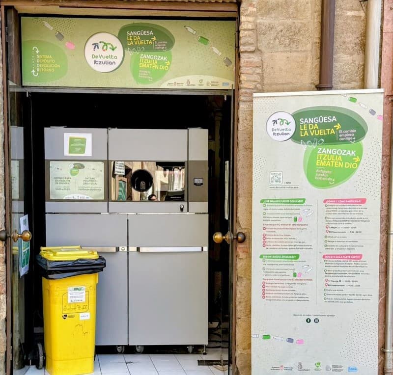 TOMRA reverse vending machine in Spain deposit return scheme pilot