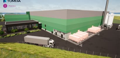 Rendering of new TIOMRA Plastretur joint venture plastic sorting facility 