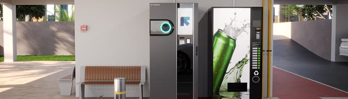 TOMRA B5 Mix next to a vending machine in an apartment complex