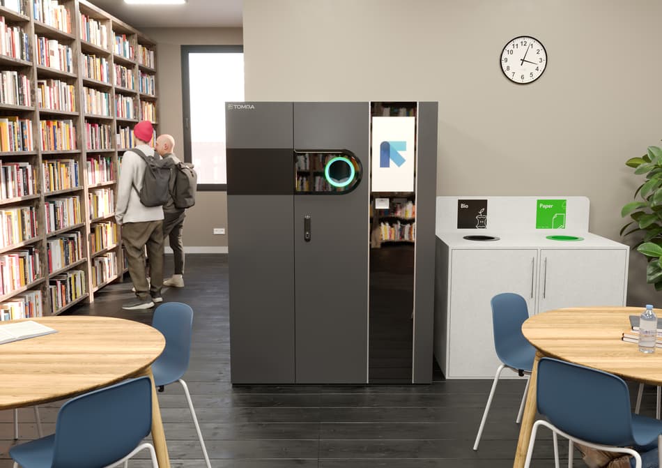 TOMRA B7 reverse vending machine in a library