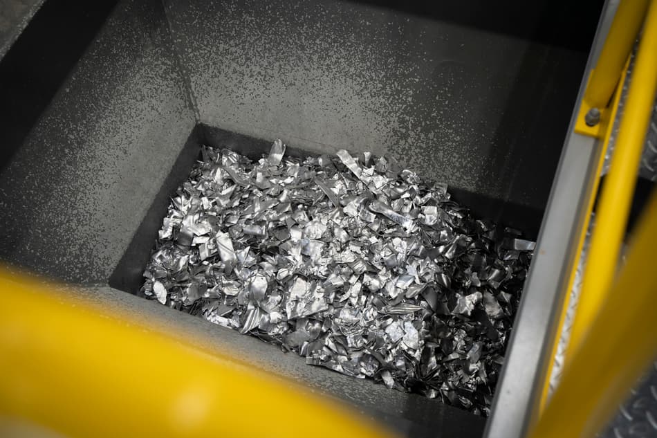 Aluminum alloys being sorted 