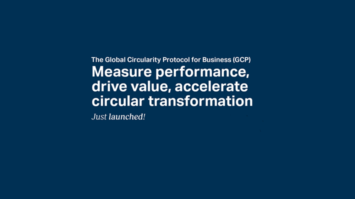 GCP launch thumbnail with text "measure performance, drive value, accelerate circular transformation"