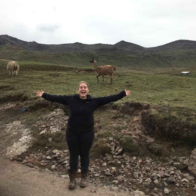 Jordan with alpakas