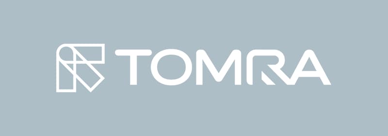 White TOMRA logo on gray background