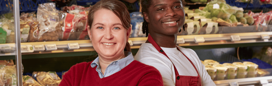 Retailers smiling