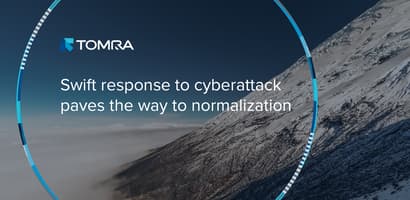 mountainside against blue sky with text "swift response to cyberattack paves the way to normalization"