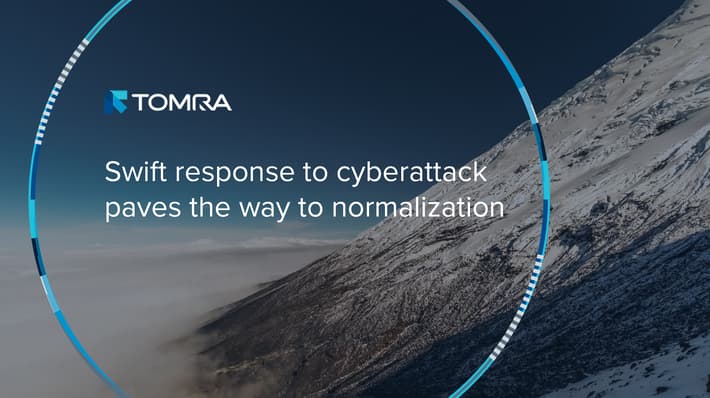 mountainside against blue sky with text "swift response to cyberattack paves the way to normalization"