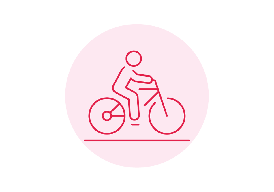 icon man on bicycle