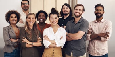 Group of young and diverse talent
