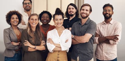 Group of young and diverse talent