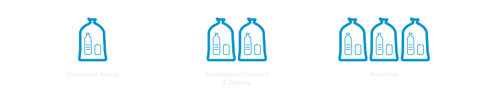 Illustration of a bag with bottles and cans  