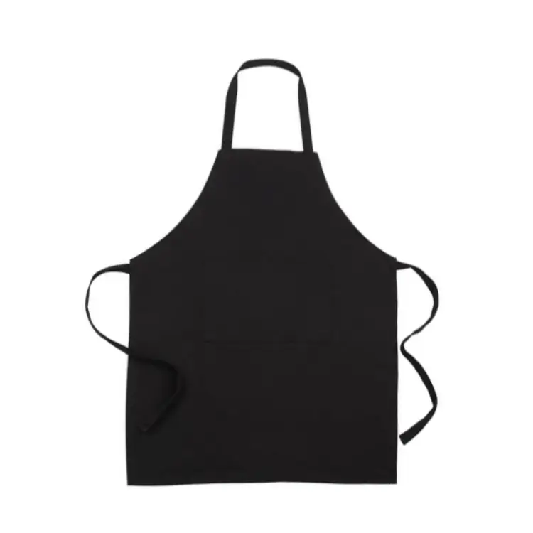 Custom Solid-Color Washable Chef Apron with Neck Strap for Hotel Restaurants 1