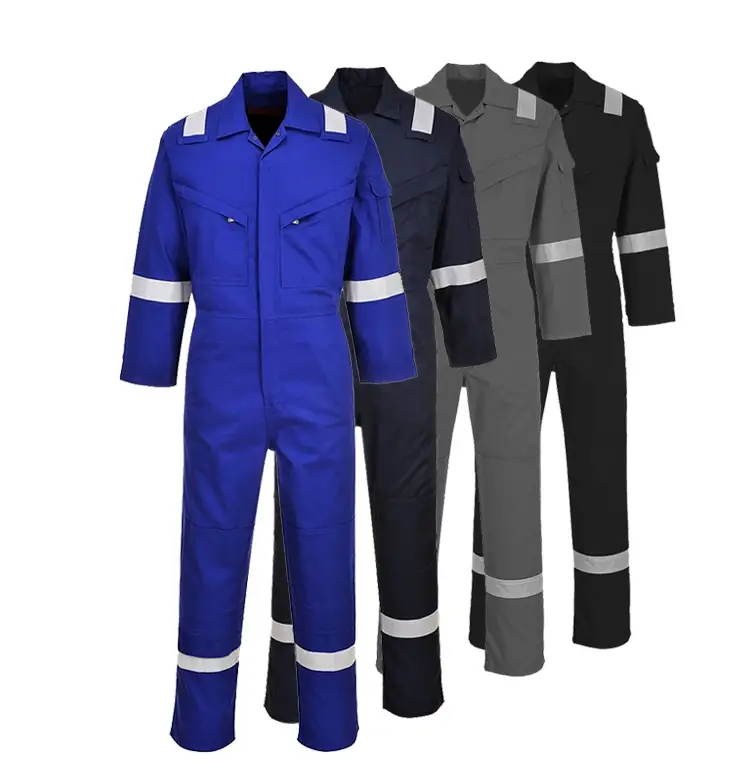 Custom Engineer Marine Safety Protective Fireproof Flame Retardant Work Coveralls Work Suit Safety Work Clothes Coverall 1