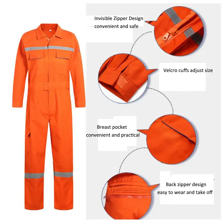 Custom Professional Flame-Retardant High-Visibility High-Reflectivity Night Work Safety Coveralls 1
