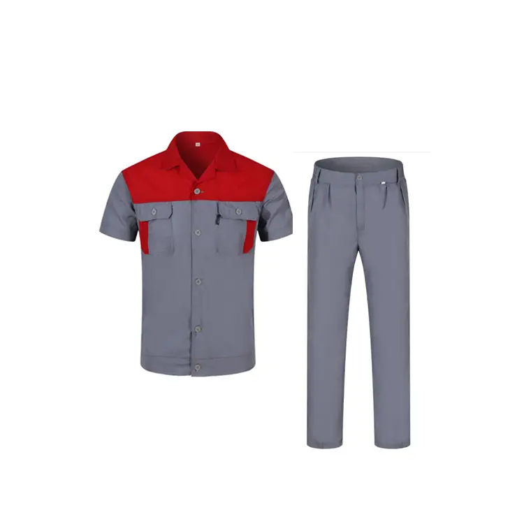 Customizable High-Quality Durable Safety Short-Sleeve Workwear Set Unisex Summer Construction Work Clothes 1